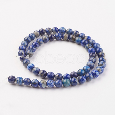 Natural Lapis Lazuli Beads Strands G-G099-8mm-7A-1