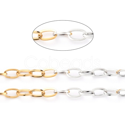 Two Tone 304 Stainless Steel Cable Chains CHS-B001-16-1