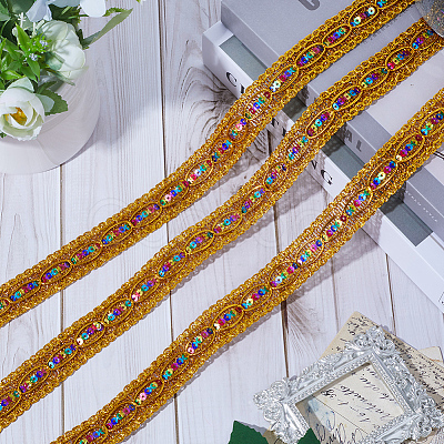 15 Yards Polyester Braided Lace Ribbon OCOR-WH0046-37A-1