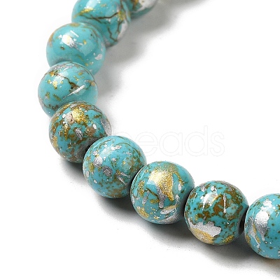 Synthetic Turquoise Dyed Camouflage Beads Strands X-G-E594-24O-A-1