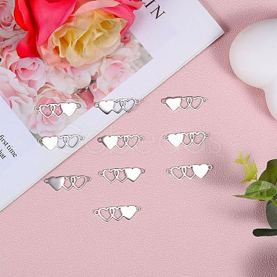 10Pcs Stainless Steel Connector Charms STAS-SZ0003-17B-1