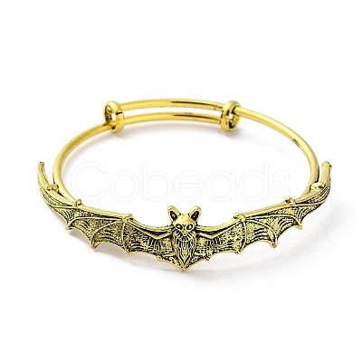 Gothic Bat Alloy Expandable Bangles BJEW-B081-01AG-1