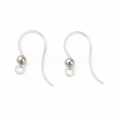 Transparent Resin Earring Hooks RESI-G050-01P-1