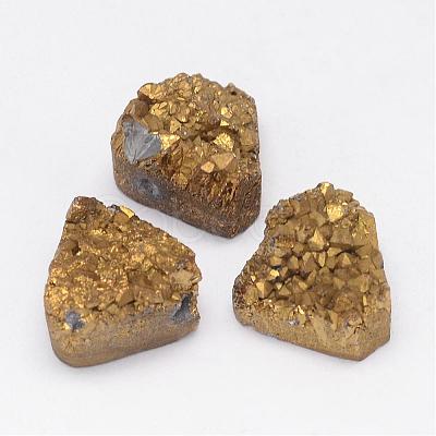 Electroplated Natural Druzy Quartz Crystal Beads G-G888-06-1