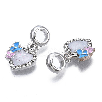 Rack Plating Alloy Enamel European Dangle Charms MPDL-N039-053-1