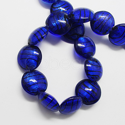 Handmade Silver Foil Glass Beads X-FOIL-R055-8-1