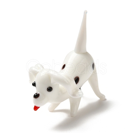 3D Dalmatian Dog Handmade Lampwork Ornaments Figurine DJEW-C013-01-1