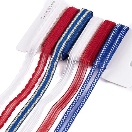 18 Yards 6 Styles Independence Day Polyester & Polycotton Ribbons Sets SRIB-A015-02B-02-1