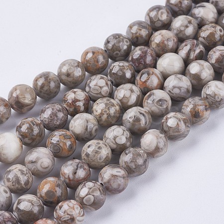 Natural Maifanite/Maifan Stone Beads Strands X-G-I187-8mm-01-1