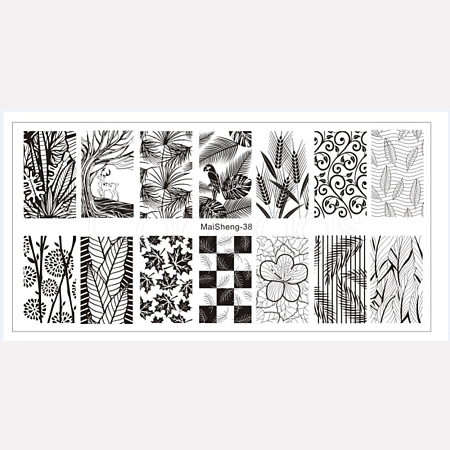 Stainless Steel Nail Art Stamping Plates MRMJ-S048-017-1