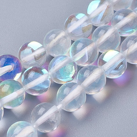 Synthetic Moonstone Beads Strands G-E468-H02-8mm-1