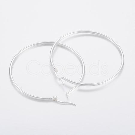304 Stainless Steel Big Hoop Earrings EJEW-H327-01A-1