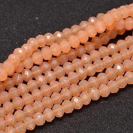 Faceted Rondelle Glass Beads Strands GLAA-I033-6mm-18-1