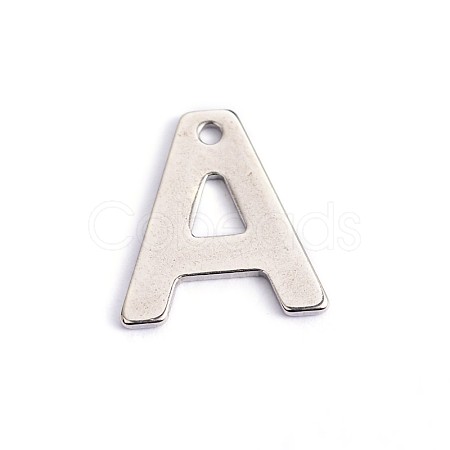 304 Stainless Steel Letter Charms X-STAS-O072-A-1