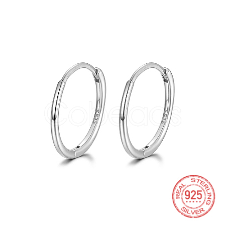 Anti-Tarnish Rhodium Plated 925 Sterling Silver Huggie Hoop Earrings IK9735-02-1