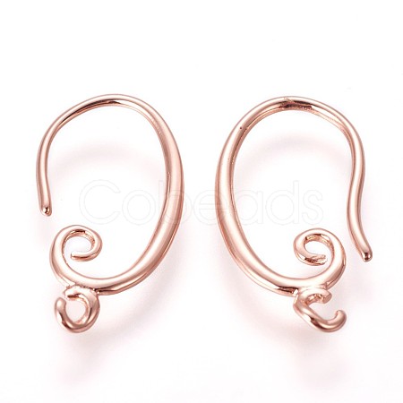 Brass Earring Hooks X-KK-L177-27RG-1