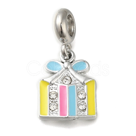 Rack Plating Alloy Colorful Enamel European Dangle Charms PALLOY-A009-14P-1