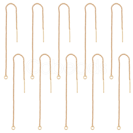 Unicraftale 16 Pairs Brass Chains Stud Earring Findings KK-UN0001-45-1