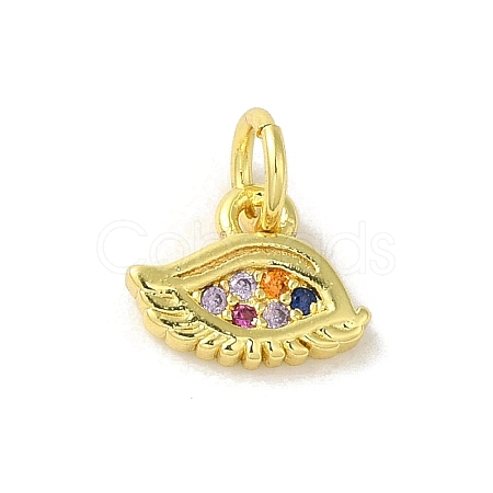 Brass Micro Pave Cubic Zirconia Charms KK-M283-19A-02-1