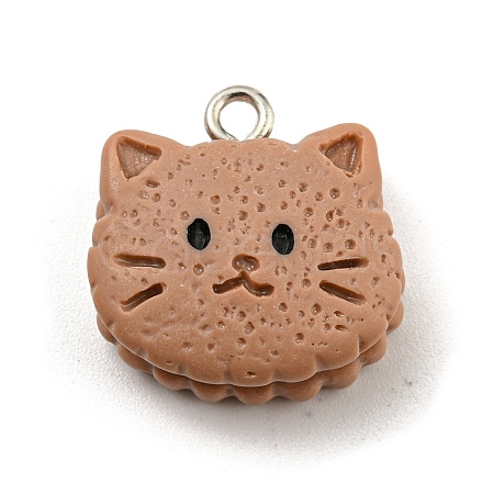 Cookies Theme Imitation Food Resin Pendants X-RESI-B021-02A-02-1