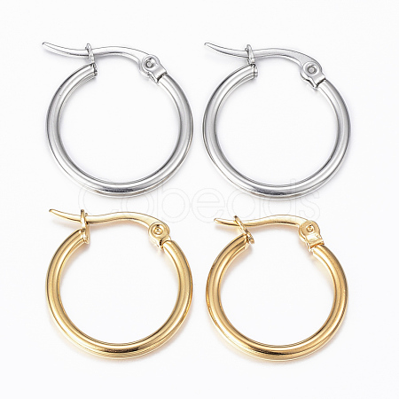 304 Stainless Steel Hoop Earrings EJEW-H344-02-1