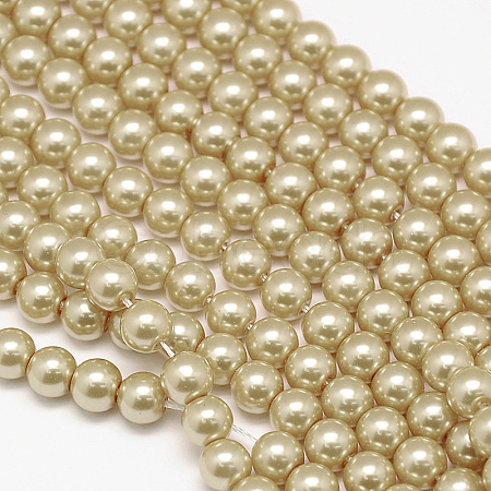 Dyed Glass Pearl Round Bead Strands X-HY-A002-10mm-RB114-1