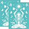 Self-Adhesive Silk Screen Printing Stencil, for Painting on Wood, DIY Decoration T-Shirt Fabric, Turquoise, Goddess Pattern, 195x140mm