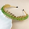 Leaf Glass with Metal Crown Hair Bands, Light Green, 150x125x35mm