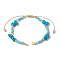 Synthetic Turquoise Chips & Handmade Seed Beads Braided Bracelet Making, 11 inch(28cm)