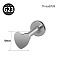 G23 Titanium 17 Gauge Lip Labret Rings, Barbell Nail Tragus Helix Cartilage Earrings Studs, Piercing Jewelry for Women Men, Stainless Steel Color, Heart, 6mm, Pin: 1.2mm