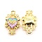 Alloy Pendants, with Resin, Light Gold, Heart, Violet, 26x15.5x3.5mm, Hole: 2.5mm