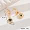 Luxurious Copper Flower Hoop Earrings, with Zirconia, for Wedding Party Dress, Golden