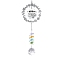 Glass Pendant Decoration, with Alloy and Iron Finding, Platinum, 480mm