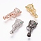 Brass Micro Pave Cubic Zirconia Fold Over Clasps, Leopard, Mixed Color, 32mm, Inner diameter: 4mm