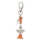 Angle Acrylic & Alloy Pendant Decorations, Natural Red Aventurine Chips and Swivel Clasps Charms for Bag Ornaments, 94mm