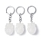 Natural Quartz Crystal Pendant Keychains, with Iron Keychain Findings, Owl, 8cm