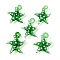 Handmade Lampwork Pendants, Bumpy, Starfish, Green, 28~34x27~30x7~8.5mm, Hole: 2~2.5mm