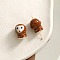 Handmade Porcelain Beads, Chinese Style Twelve Zodiac, with Cartoon Pattern, DIY Accessories, for Bracelet/Necklace and Keychain Decoration, Monkey, 16x14mm