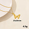 304 Stainless Steel Butterfly Pendant Necklaces, Chain Chain Necklaces