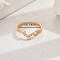 Shiny Brass LOVE Ring with Cubic Zirconia for Women Casual Holiday, Golden, US Size 8(18.1mm)