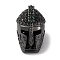 Helmet Shape Brass with Cubic Zirconia Beads, Cadmium Free & Lead Free, Long-Lasting Plated, Black, 17.5x11x13mm, Hole: 1.5mm