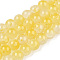 Crackle Baking Painted Imitation Jade Glass Beads Strands, Two Tone, Round, Yellow, 10mm, Hole: 1.4mm, about 80pcs/strand, 30.87''(78.4cm)