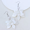 Bohemian Style Petal Patchwork Acrylic Flower Earrings with Water Ripple Design, White