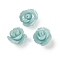 Synthetic Coral Carved Beads, Dyed, Flower, Pale Turquoise, 10x8.5mm, Hole: 1.3mm