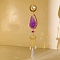 Natural Agate & Crystal Suncatcher, with Metal Findings, for Home, Garden Decoration, Dark Orchid, 440mm