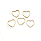 Brass Linking Rings, Long-Lasting Plated, Heart, Real 24K Gold Plated, 9x10x1mm, Inner Diameter: 9x7.5mm