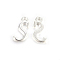 Silver Color Plated Alloy Letter Pendants, Rack Plating, Cadmium Free & Lead Free, Letter.S, 14x7x2mm, Hole: 1.5mm