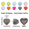 SUNNYCLUE 100Pcs 10 Colors Valentine's Day Transparent Resin Pendants FIND-SC0003-28-2