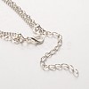 Tibetan Style Heart Charm Anklets AJEW-AN00092-02-4
