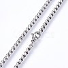 304 Stainless Steel Box Chain Necklaces NJEW-F227-09P-08-2